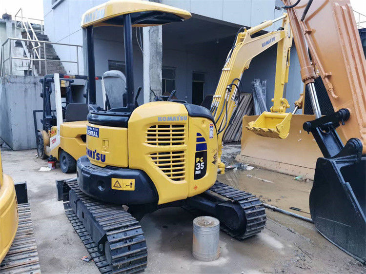 Precio bajo 3 toneladas usadas Japón importado Komatsu pc 35 MR excavadora de rastreador con horas de trabajo más cortas