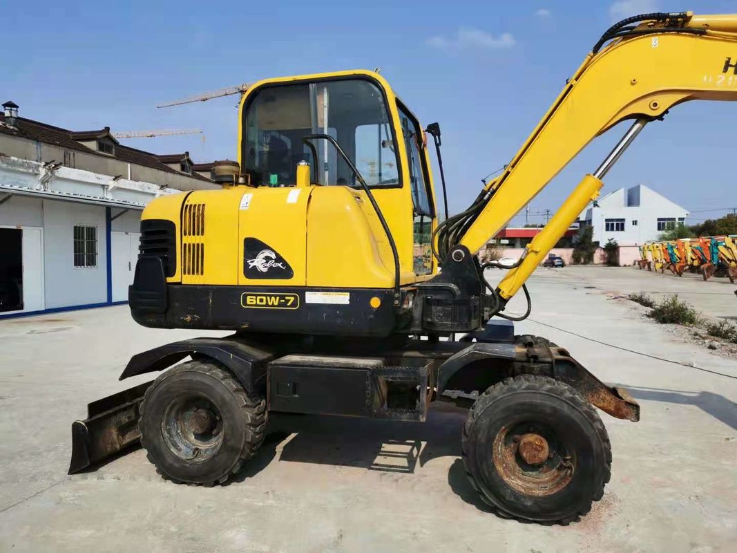 Excavadora de ruedas usadas Hyundai R60-7 importada de Corea
