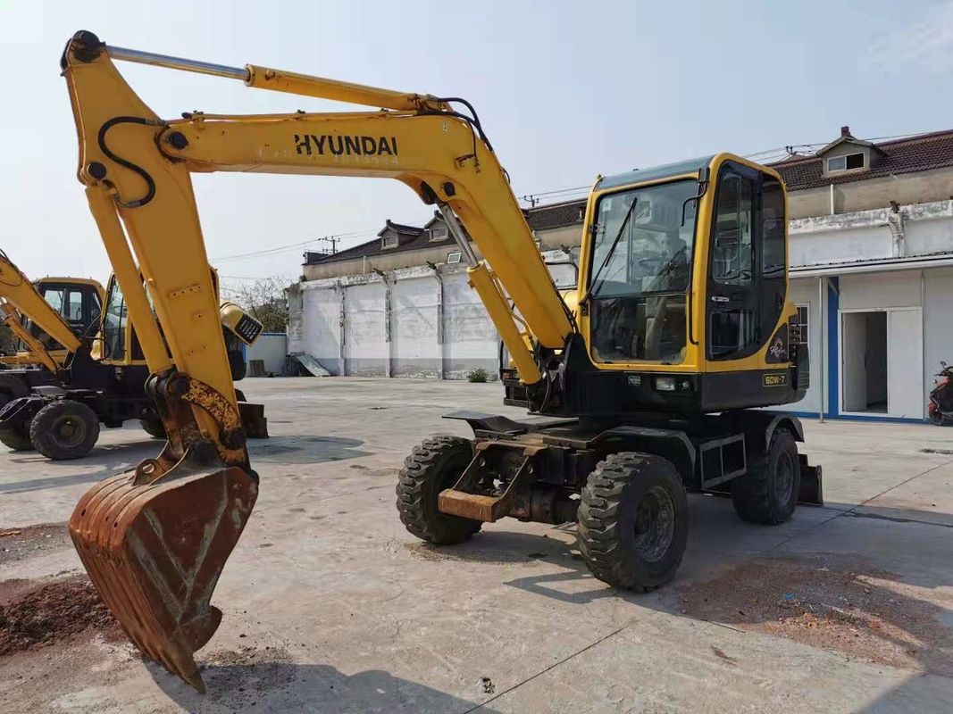 Excavadora de ruedas usadas Hyundai R60-7 importada de Corea