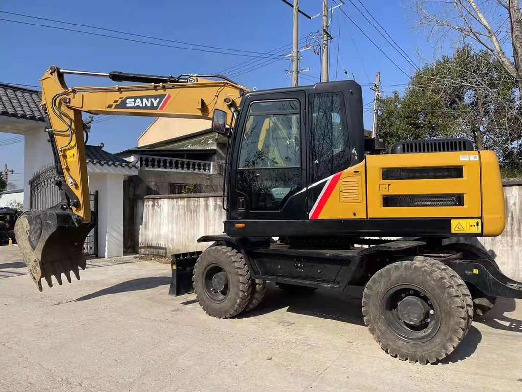 Listo para trabajar chino original SANY SY155W Excavadora de ruedas usadas TCD4.1 L4 Tipo de motor